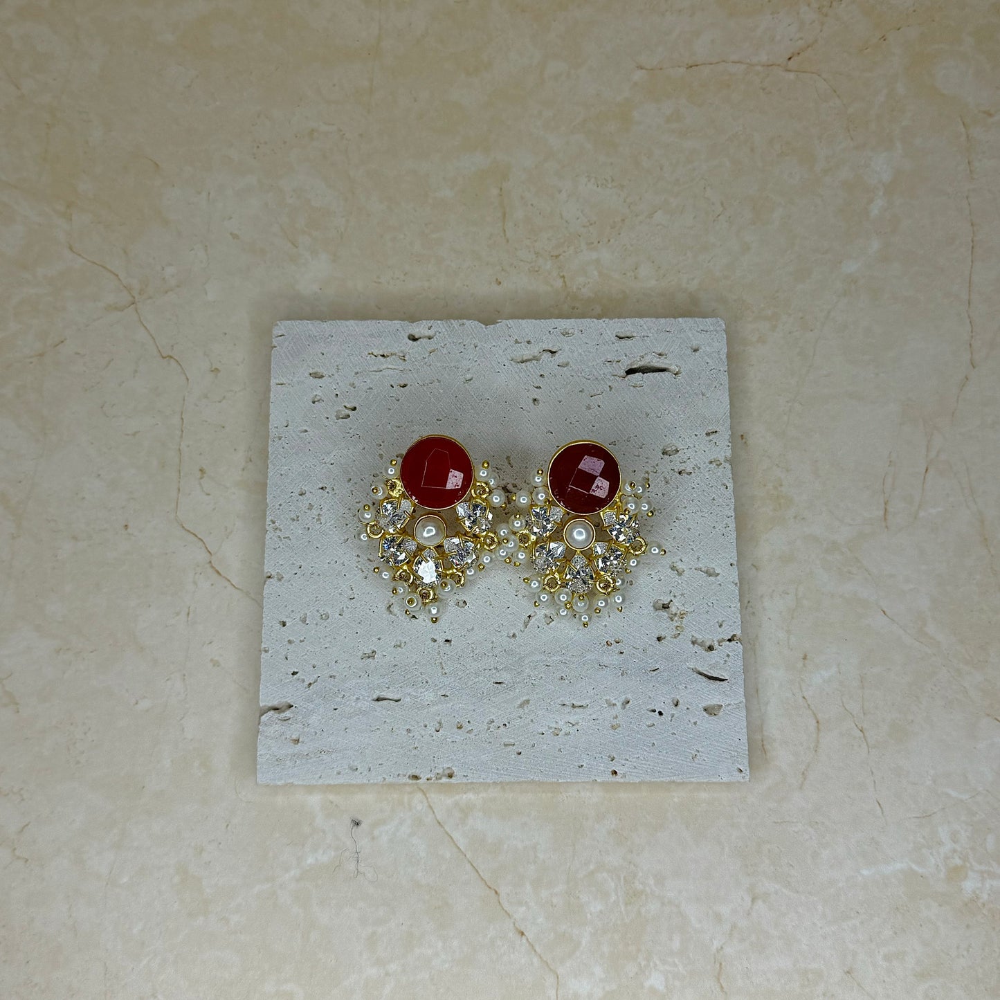The ‘RANI’ Studs - Red