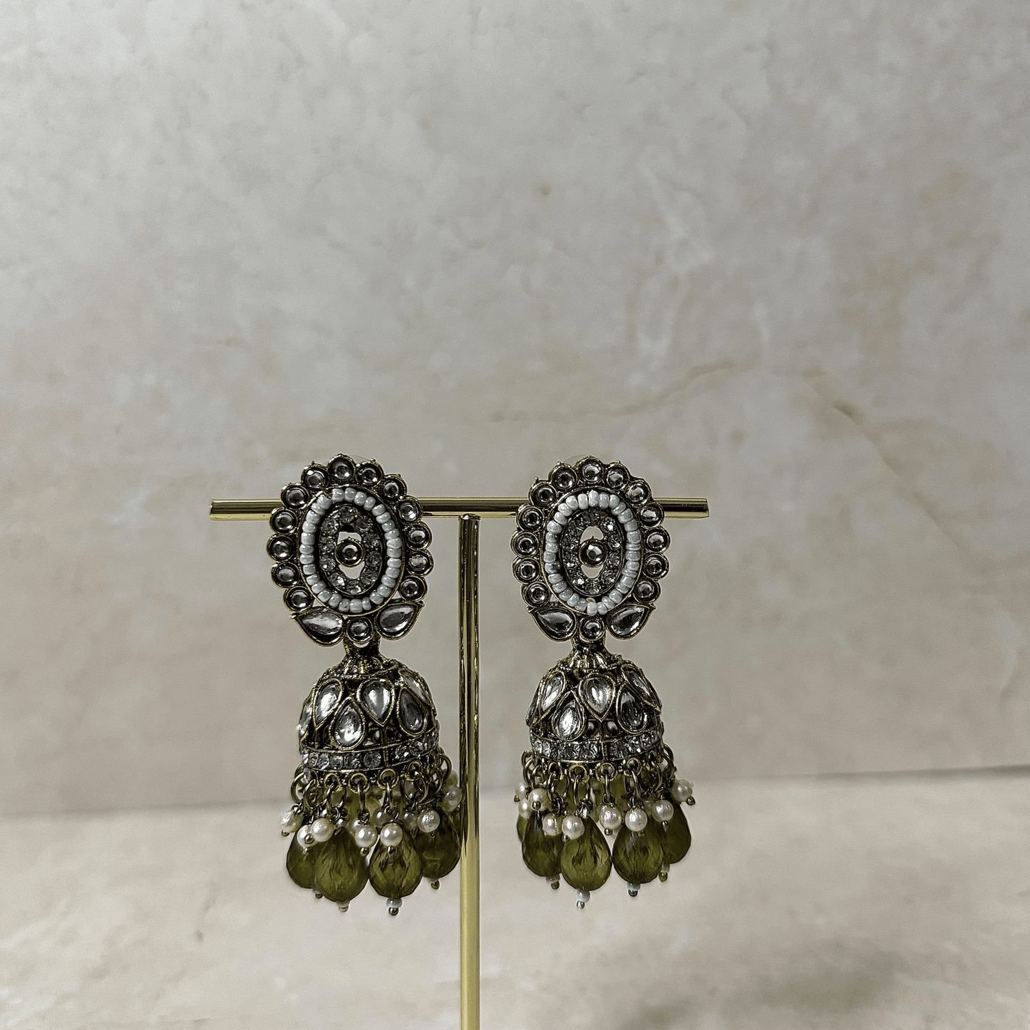The Rumi Jhumkas - Olive