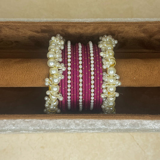 The ‘MEHREEN’ Bangle Set - Plum