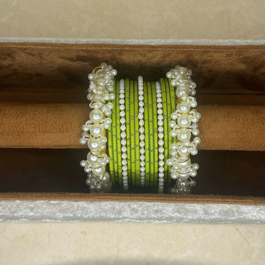 The ‘MEHREEN’ Bangle Set - Olive
