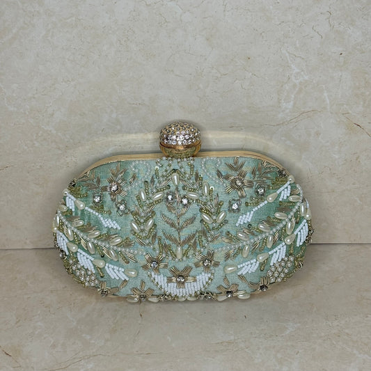 The ‘MIRA’ Clutch Bag - Sage Green