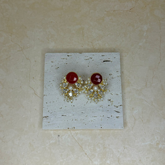 The ‘RANI’ Studs - Red