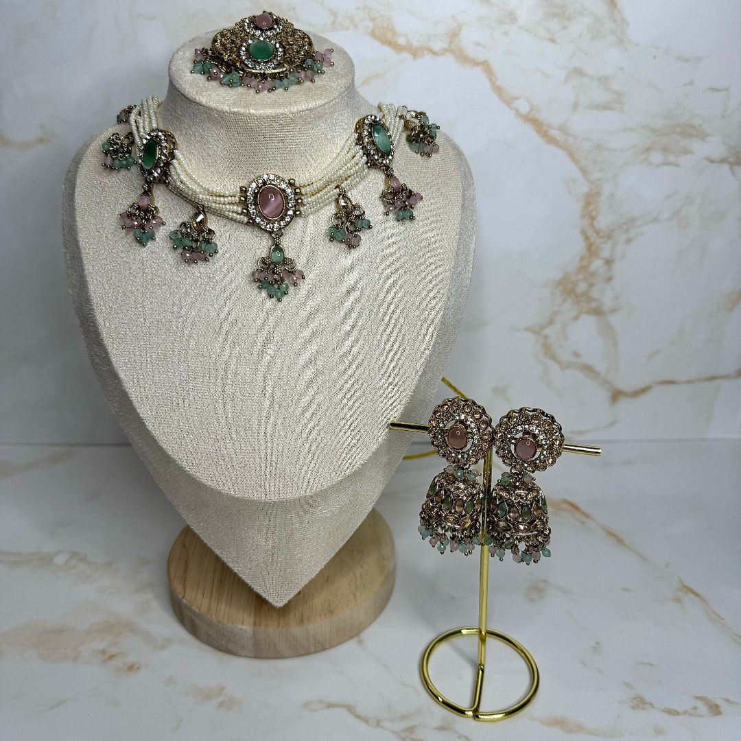 The 'SANAM' Set - Pink/Green