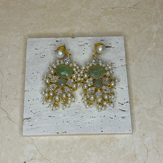 The ‘DAHLIA’ Earrings - Mint Green
