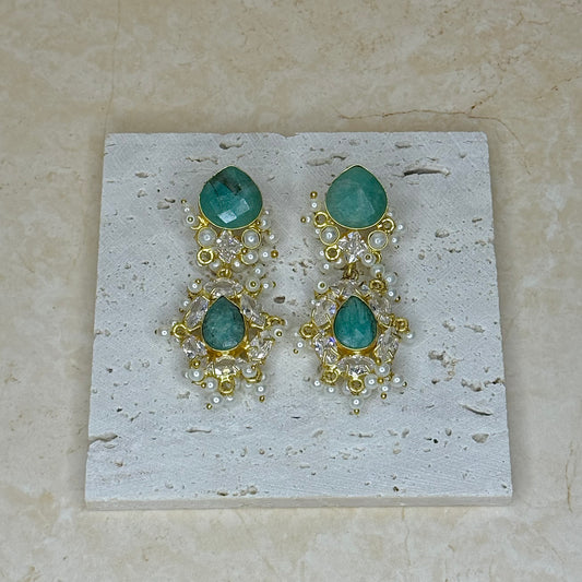 The ‘DANA’ Earrings - Teal Blue