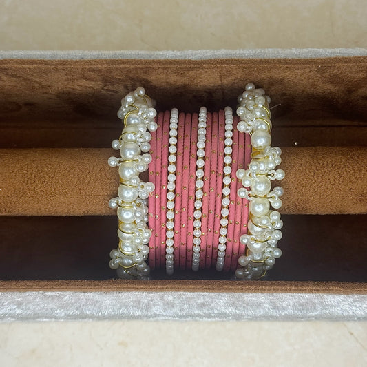 The ‘MEHREEN’ Bangle Set - Pastel Pink
