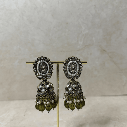 The Rumi Jhumkas - Olive