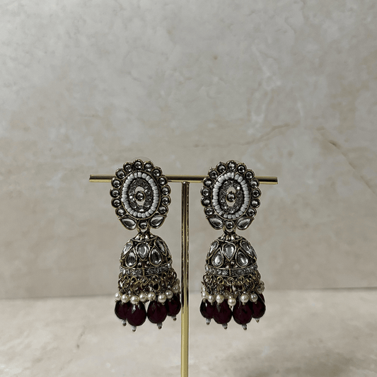 The Rumi Jhumkas - Plum