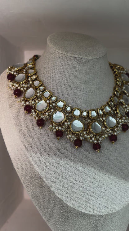 The 'MARWA' Set - Maroon