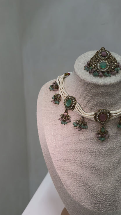 The 'SANAM' Set - Pink/Green